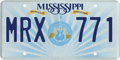 MS license plate MRX771