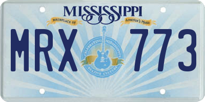MS license plate MRX773