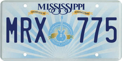 MS license plate MRX775