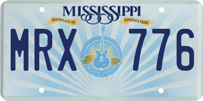MS license plate MRX776
