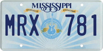 MS license plate MRX781