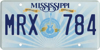 MS license plate MRX784