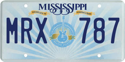 MS license plate MRX787