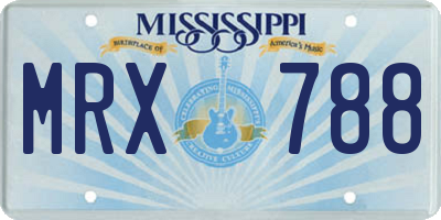 MS license plate MRX788