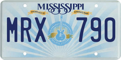 MS license plate MRX790