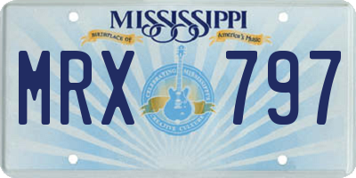 MS license plate MRX797