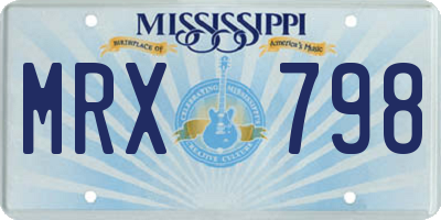 MS license plate MRX798