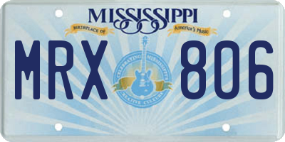 MS license plate MRX806