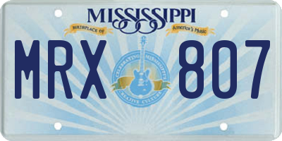 MS license plate MRX807