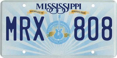 MS license plate MRX808