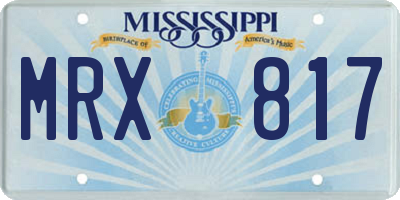 MS license plate MRX817