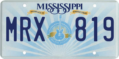 MS license plate MRX819