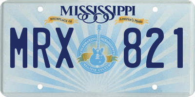 MS license plate MRX821