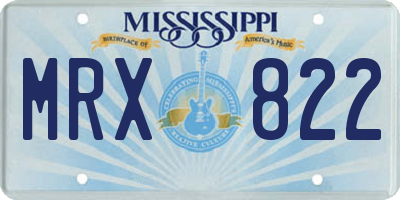 MS license plate MRX822