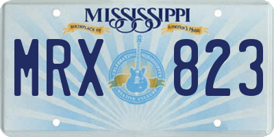 MS license plate MRX823