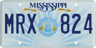 MS license plate MRX824