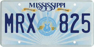 MS license plate MRX825