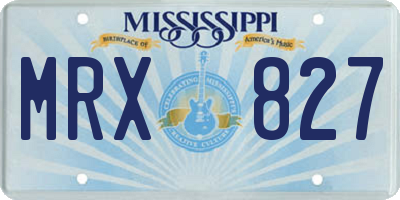 MS license plate MRX827