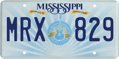 MS license plate MRX829