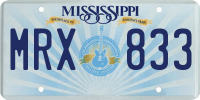 MS license plate MRX833