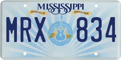 MS license plate MRX834