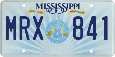 MS license plate MRX841
