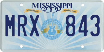 MS license plate MRX843