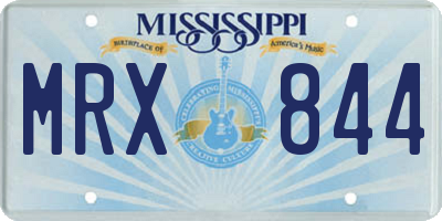 MS license plate MRX844