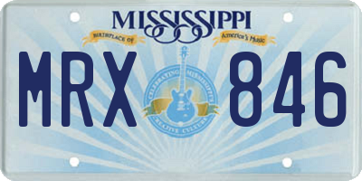MS license plate MRX846