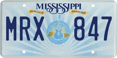 MS license plate MRX847