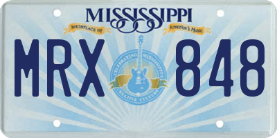 MS license plate MRX848