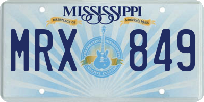 MS license plate MRX849