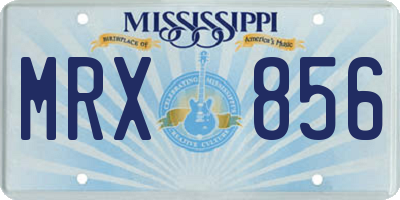 MS license plate MRX856