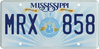 MS license plate MRX858