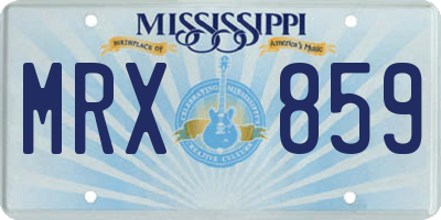 MS license plate MRX859
