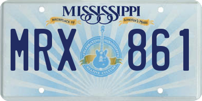 MS license plate MRX861