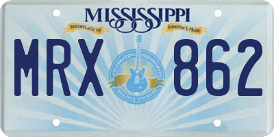 MS license plate MRX862