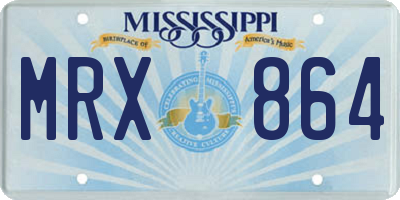 MS license plate MRX864