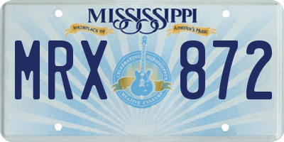 MS license plate MRX872