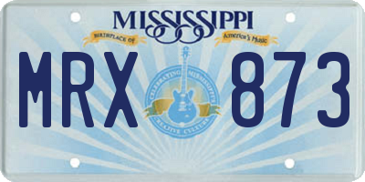 MS license plate MRX873