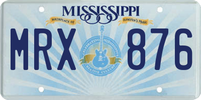 MS license plate MRX876