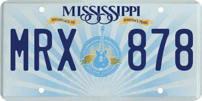 MS license plate MRX878