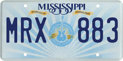 MS license plate MRX883