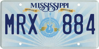 MS license plate MRX884