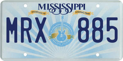 MS license plate MRX885