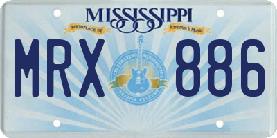 MS license plate MRX886