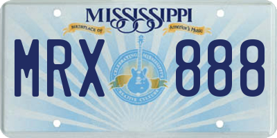 MS license plate MRX888
