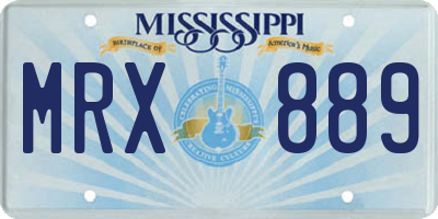 MS license plate MRX889