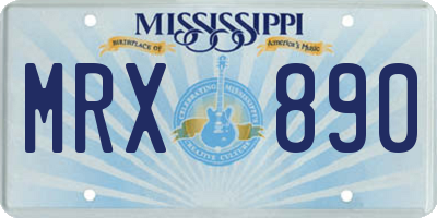 MS license plate MRX890