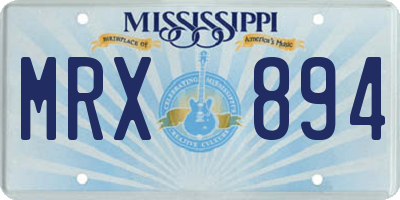 MS license plate MRX894